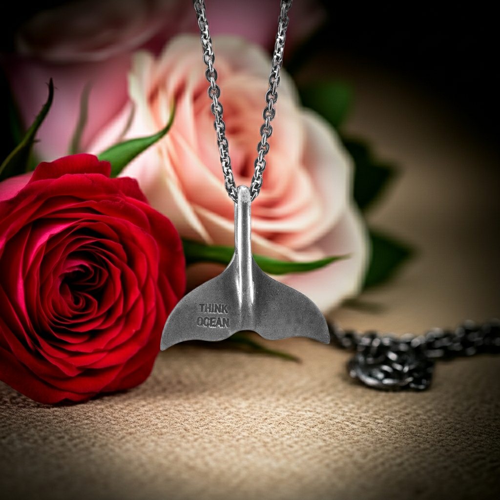 Whale Tail Necklace Think Ocean 925 Silver | Serpent Fox Life