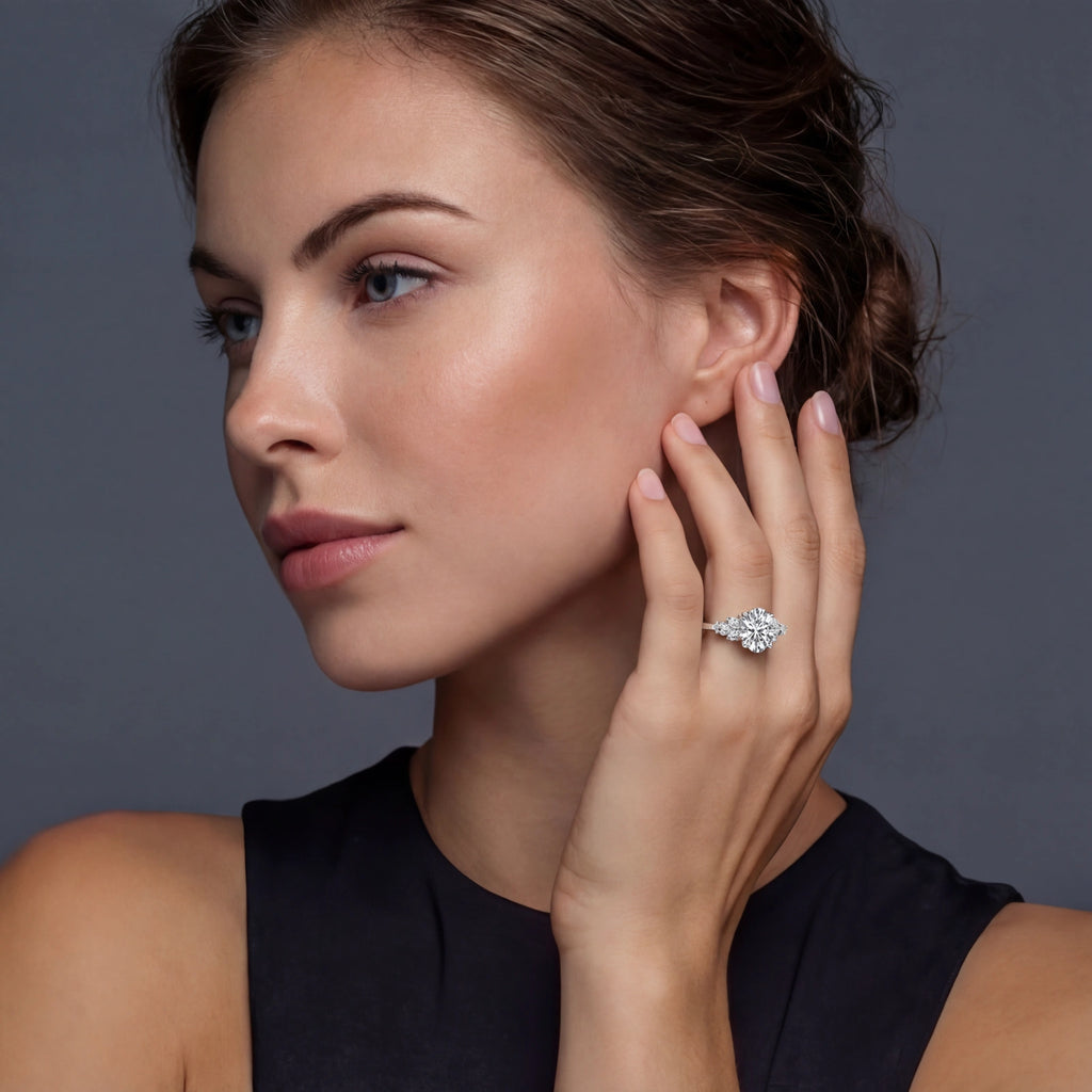 Anello della Promessa Celestiale | Moissanite Ovale 1.2ct VVS1