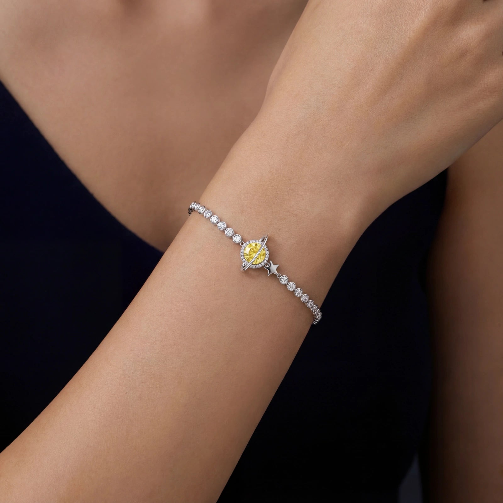 Bracciale Sogni Stellari | Moissanite Gialla VVS1 1 Carato