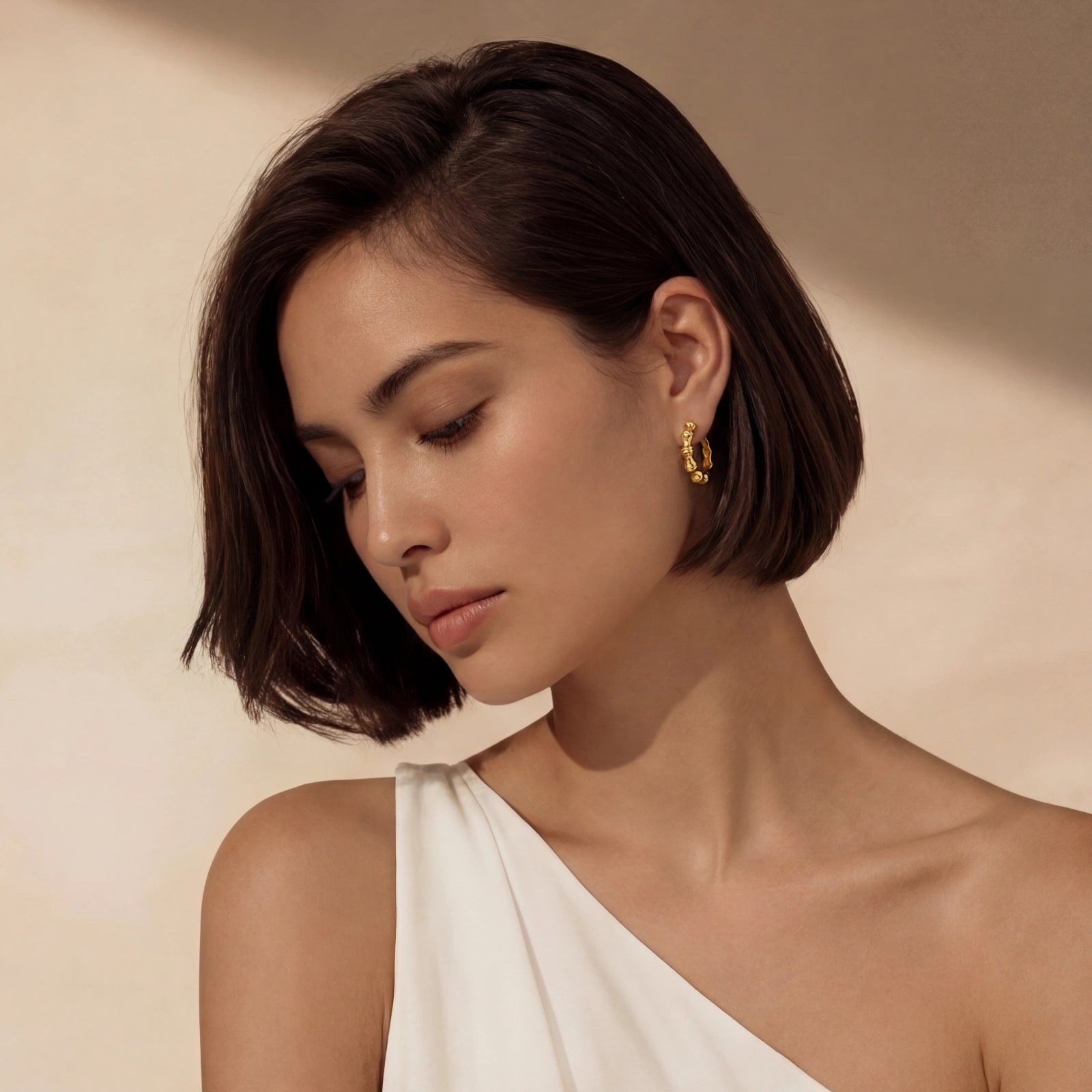 Orecchini Cerchio Bambù | Oro 18K su Argento 925