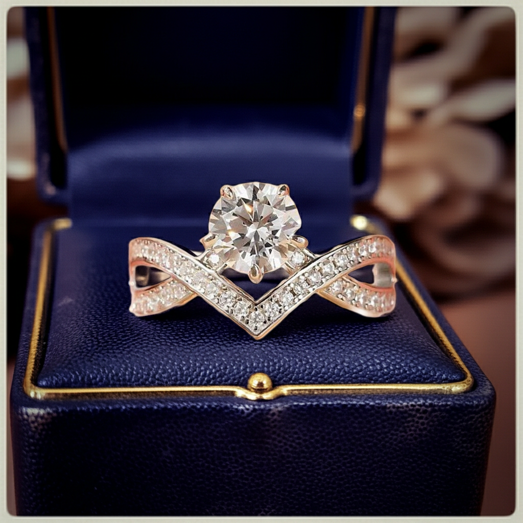 1 Carat Moissanite 925 Sterling Silver Ring