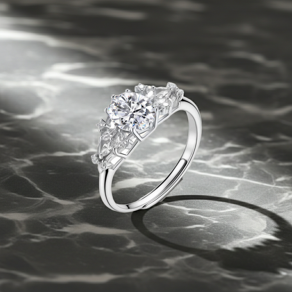 Anello della Promessa Celestiale | Moissanite Ovale 1.2ct VVS1