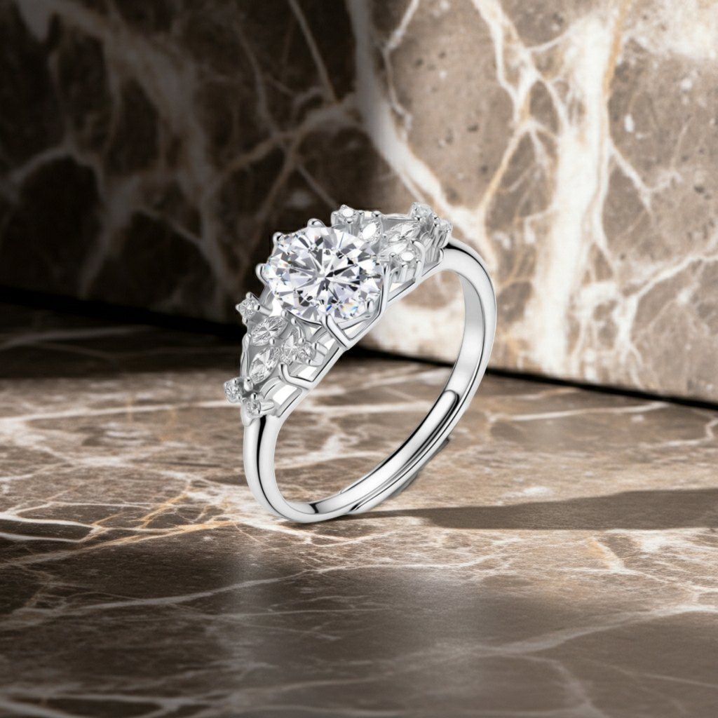 Anello della Promessa Celestiale | Moissanite Ovale 1.2ct VVS1
