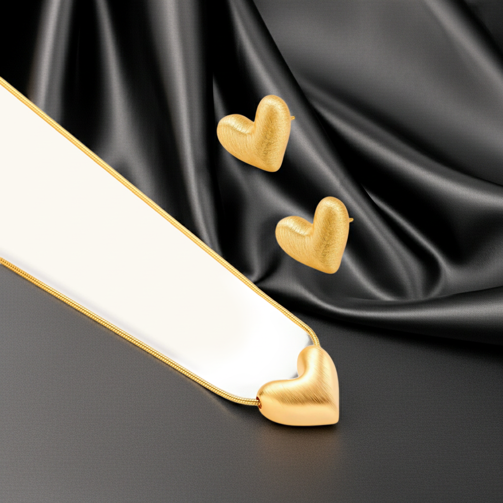 Collana Cuore Dorato | Oro 18K su Argento 925