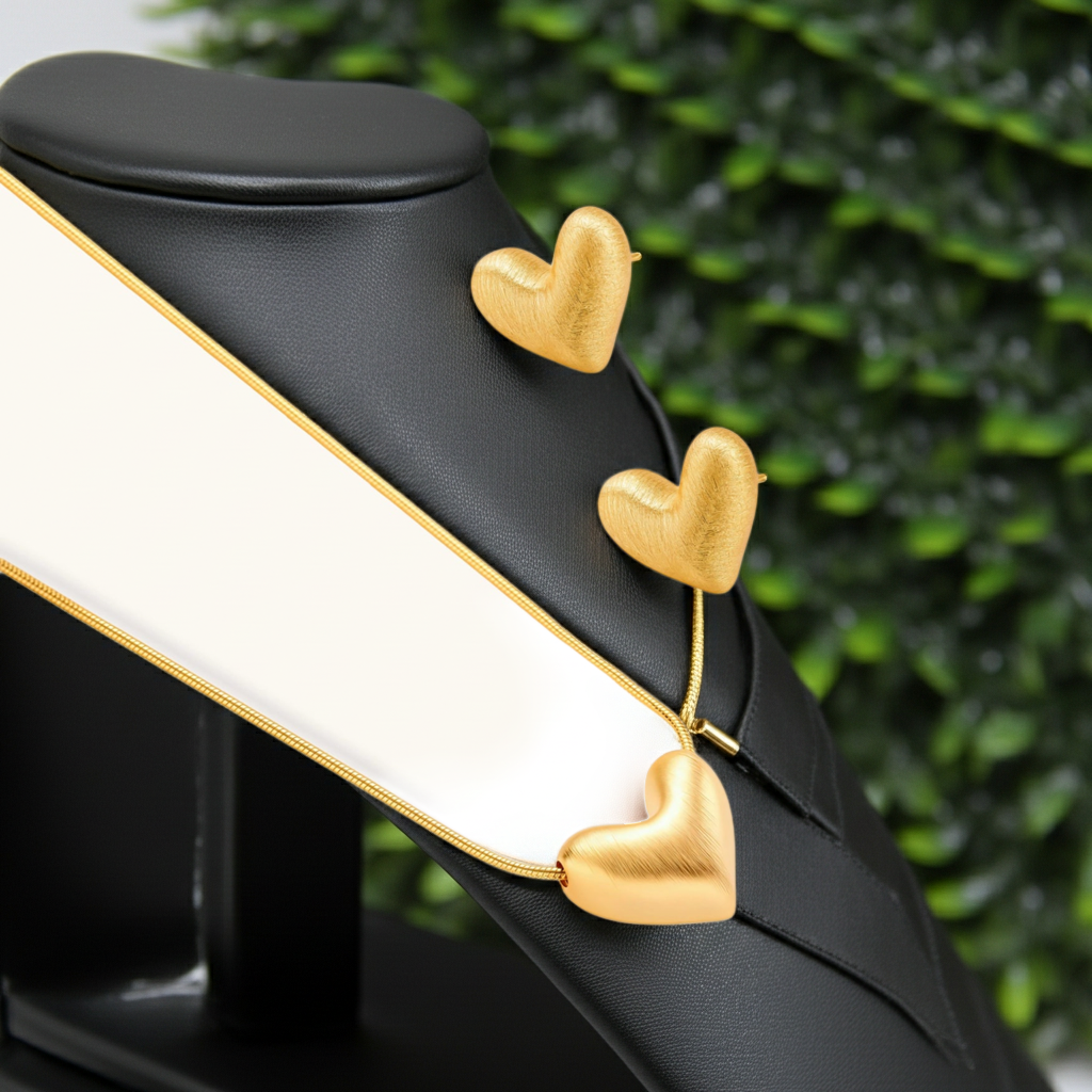 Collana Cuore Dorato | Oro 18K su Argento 925