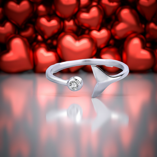 925 Sterling Silver Whale Tail Ring