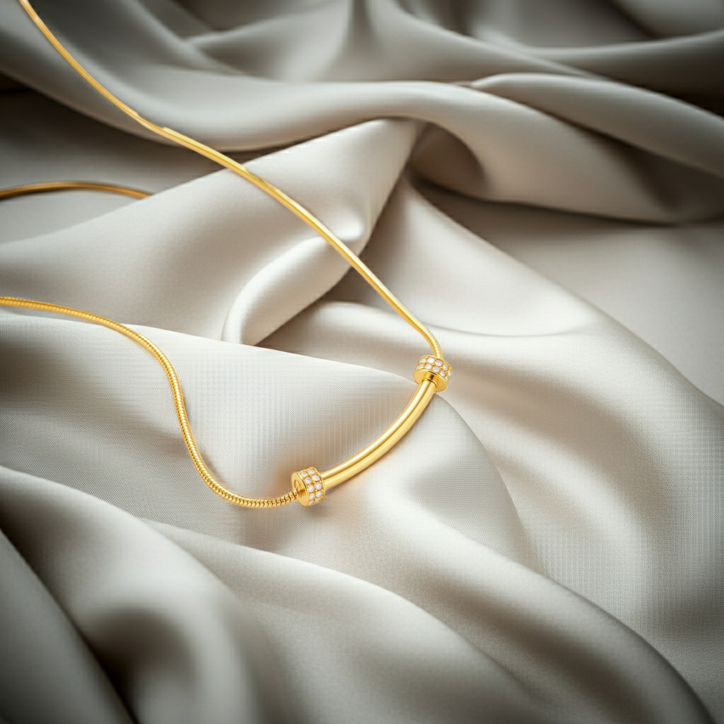Curved Spark Bar Necklace