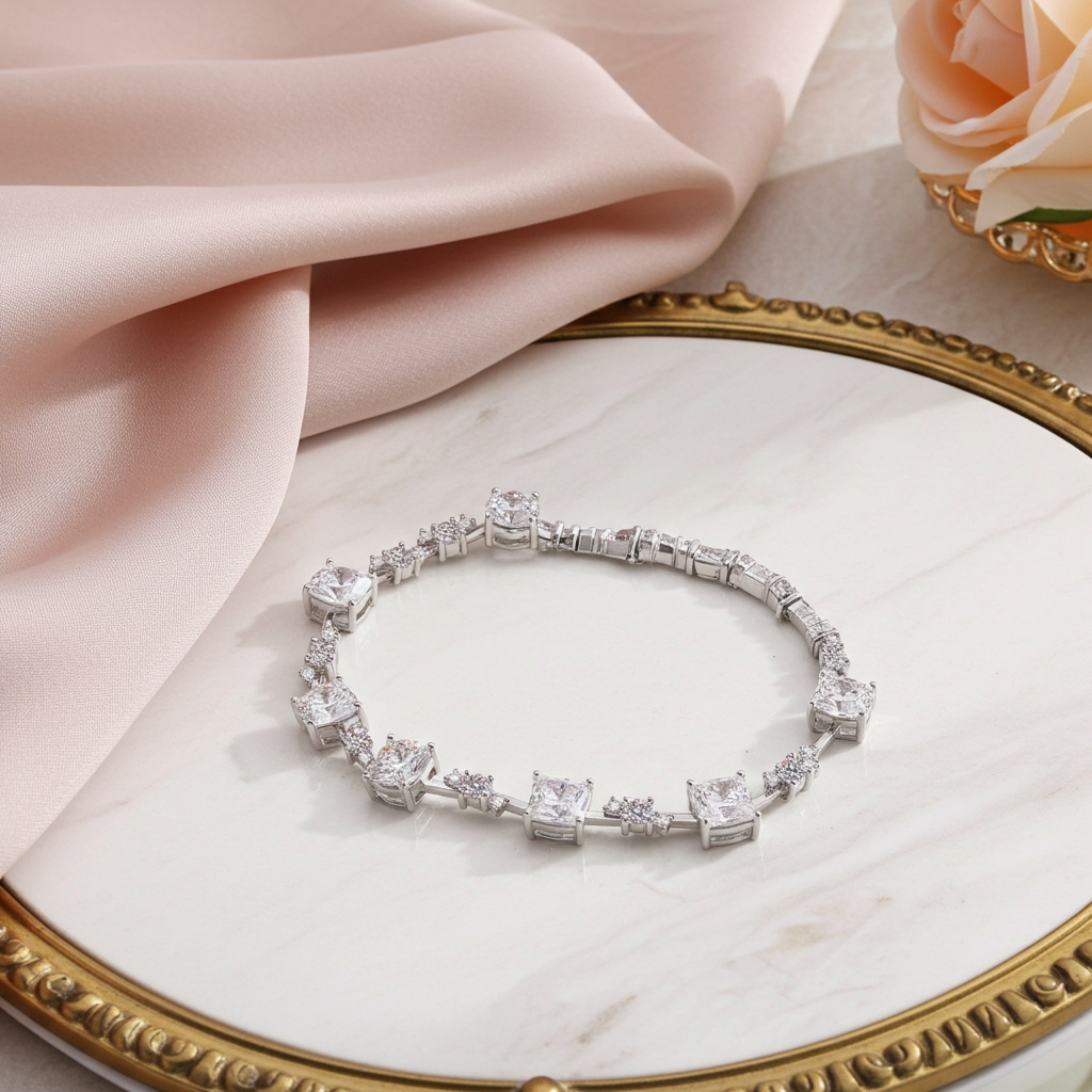 Bracciale Moissanite 6.2 Carati — Argento Sterling 925