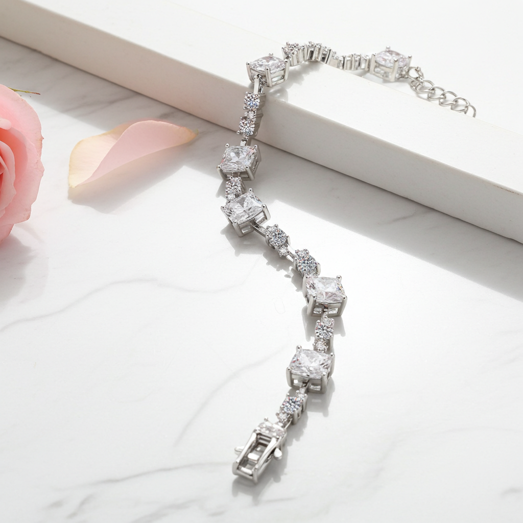 Bracciale Moissanite 6.2 Carati — Argento Sterling 925