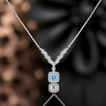 Collana Arco Celeste | Moissanite Blu & Baguette VVS1