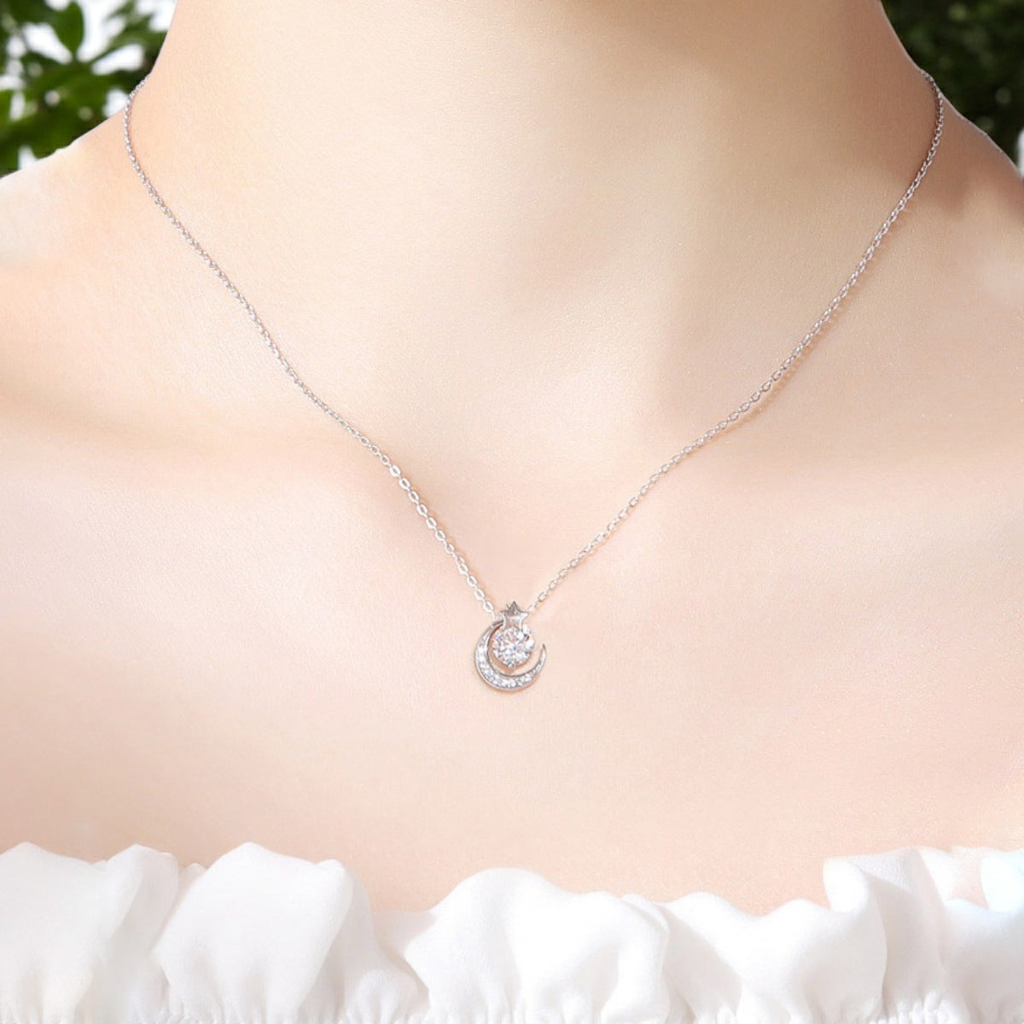 Star and Moon Pendant Necklace