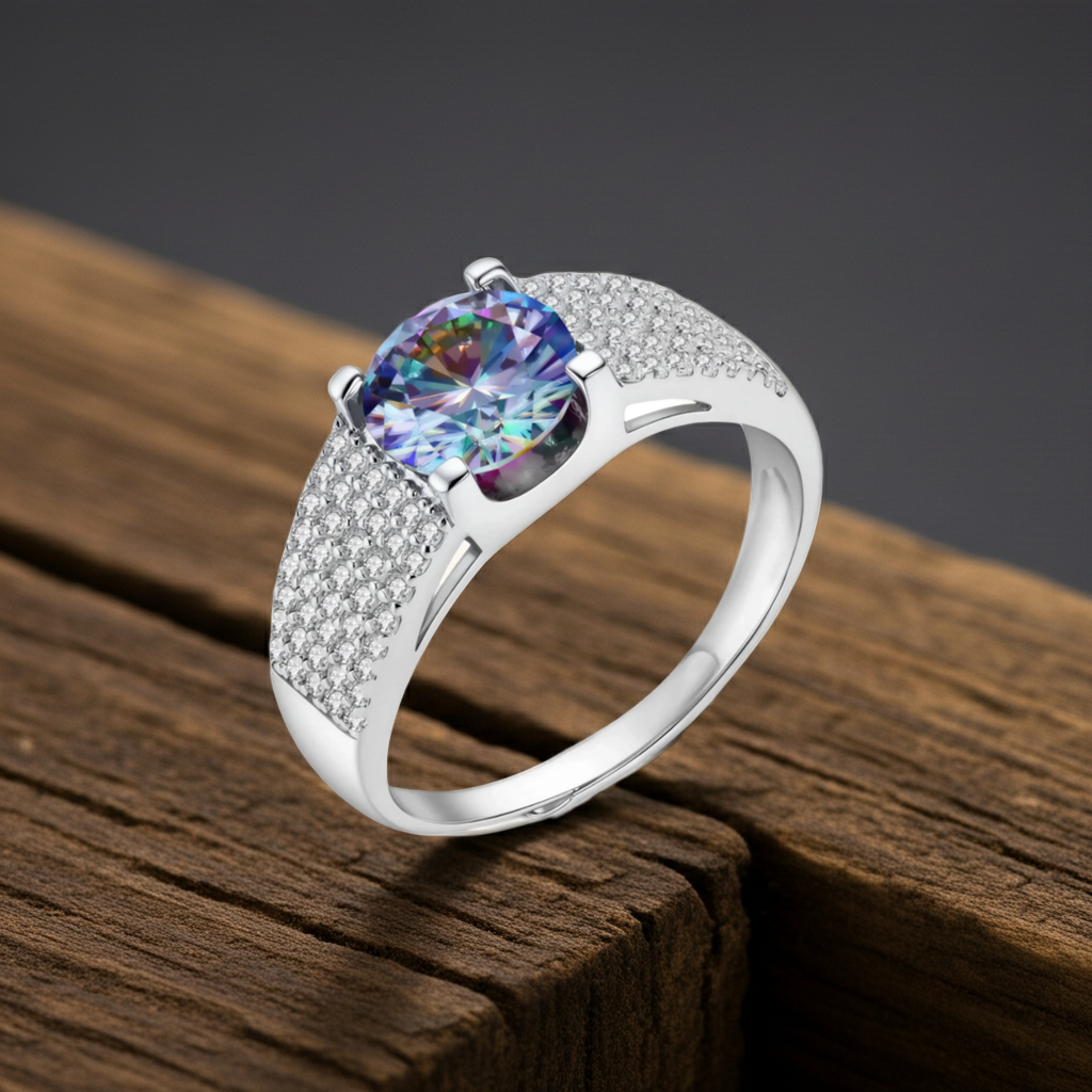 Anello Potere Prisma | Moissanite VVS1 2 Carati