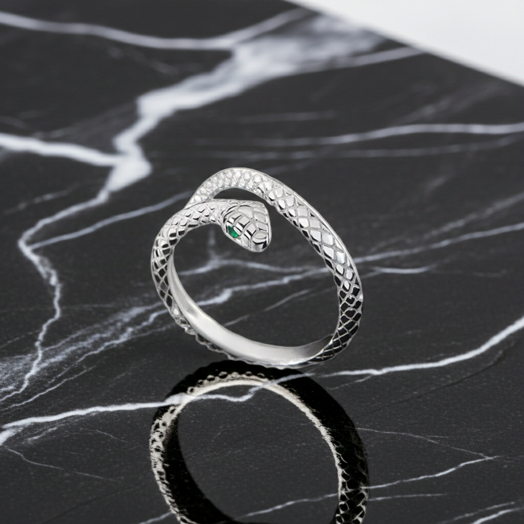 Snake Bypass Ring — Argento 925