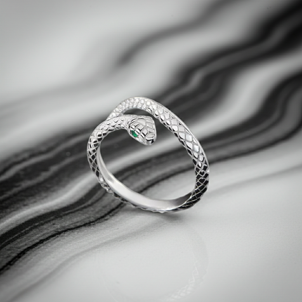 Snake Bypass Ring — Argento 925