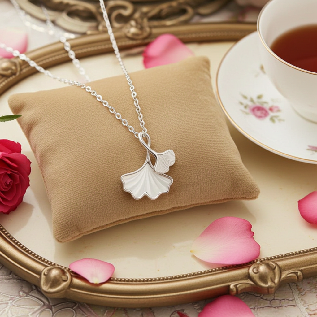 Ginkgo Leaf Pendant Necklace