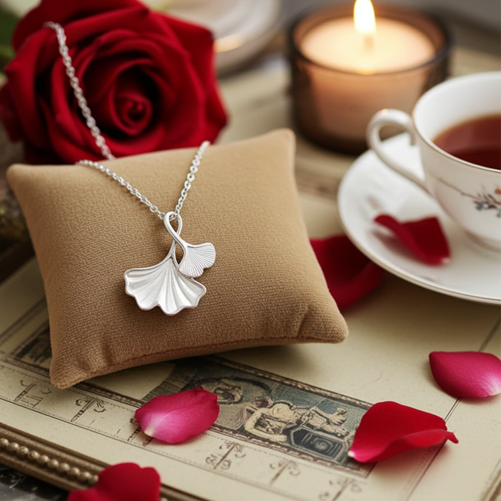Ginkgo Leaf Pendant Necklace