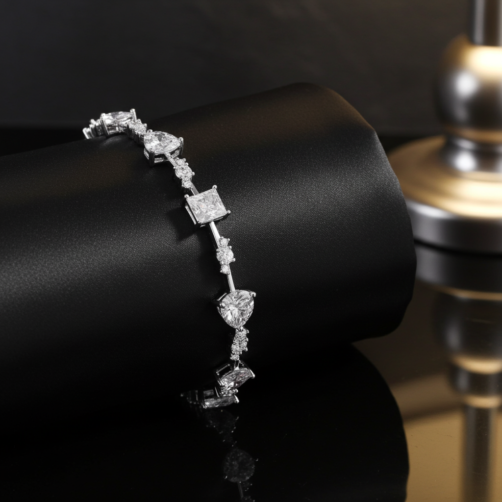 Bracciale Moissanite 6.2 Carati — Argento Sterling 925