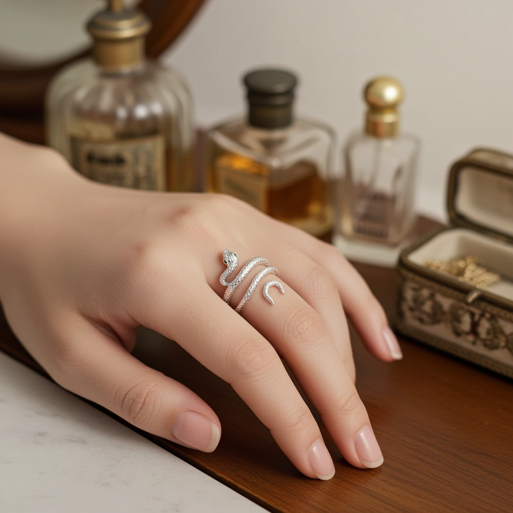 Snake Bypass Ring — Argento 925