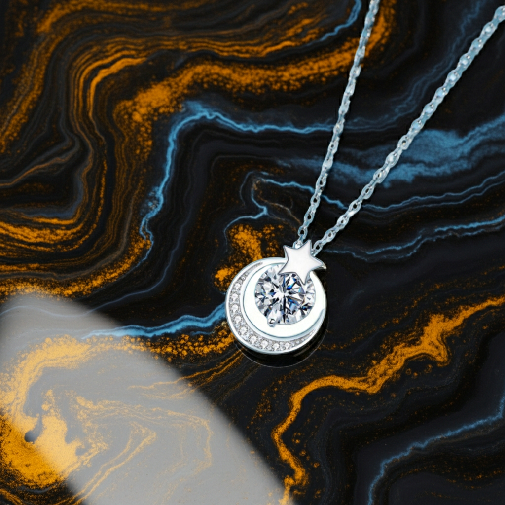 Star and Moon Pendant Necklace