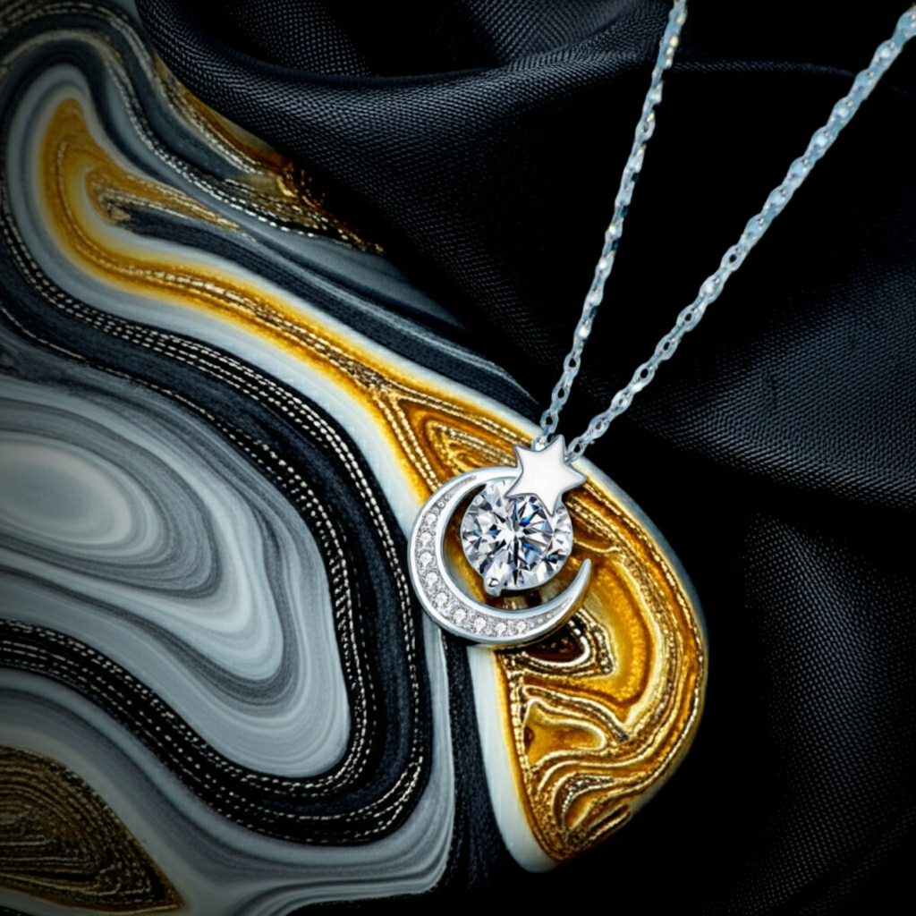 Star and Moon Pendant Necklace