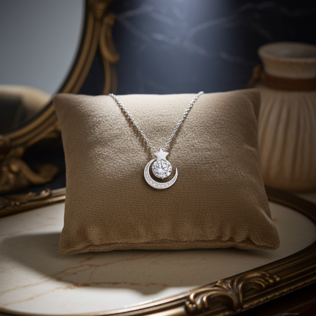 Star and Moon Pendant Necklace
