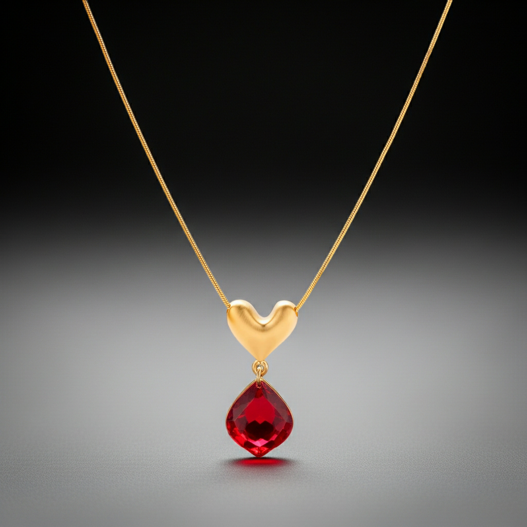 Collana Cuore Dorato | Oro 18K su Argento 925