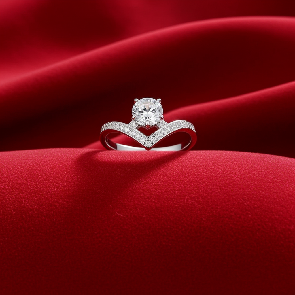 1 Carat Moissanite 925 Sterling Silver Ring
