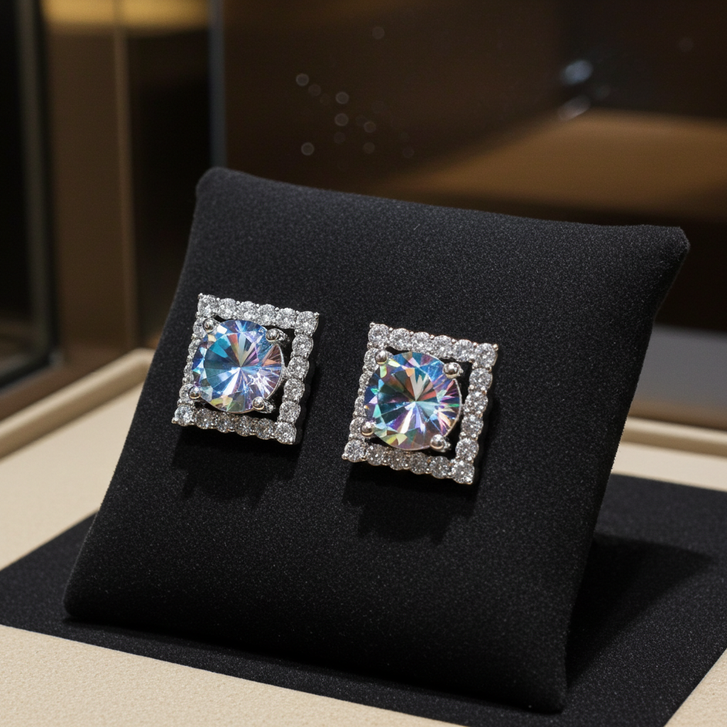 Orecchini Prism Dreams — Moissanite Rainbow VVS1 & Argento 925