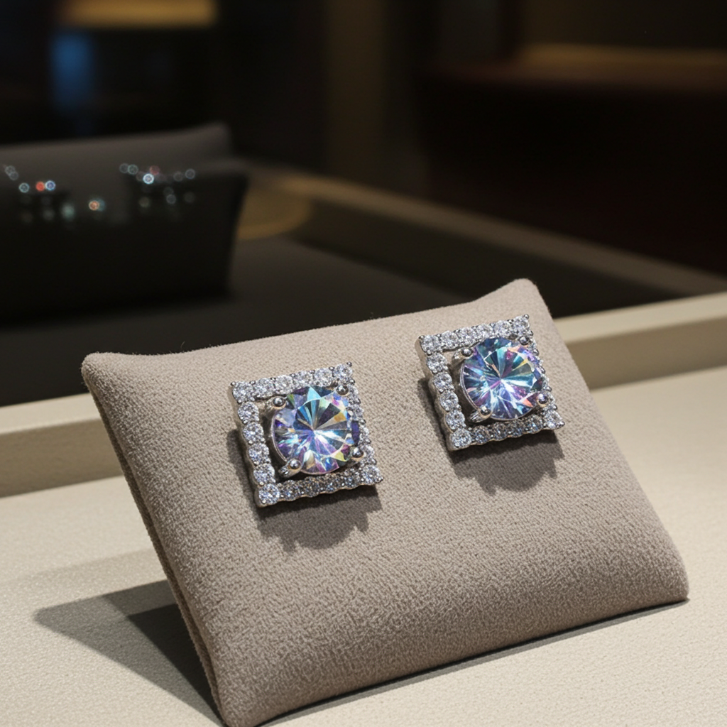 Orecchini Prism Dreams — Moissanite Rainbow VVS1 & Argento 925