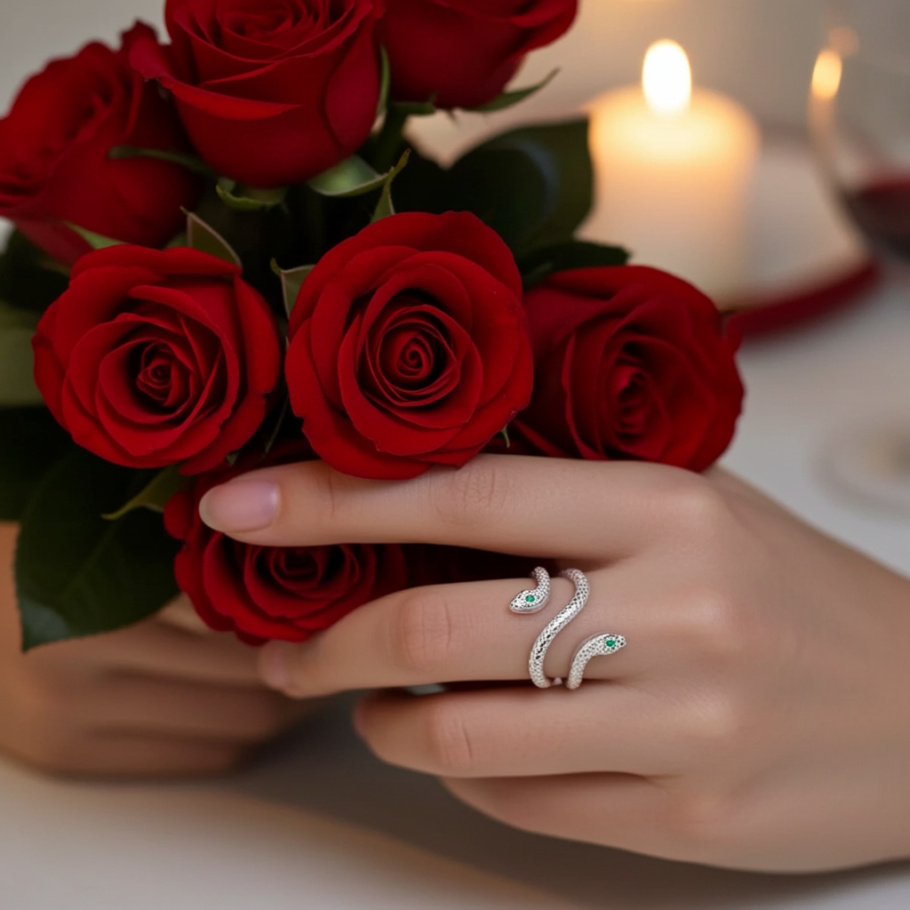 Snake Bypass Ring — Argento 925
