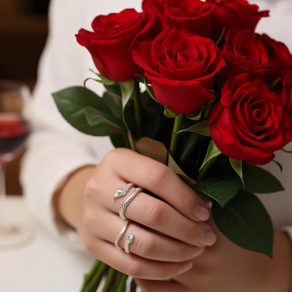 Snake Bypass Ring — Argento 925