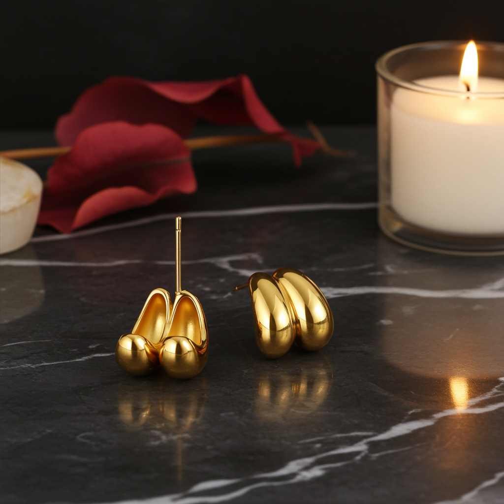 Liquid Gold Sculptural Hoops