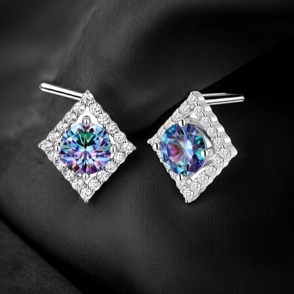 Orecchini Prism Dreams — Moissanite Rainbow VVS1 & Argento 925