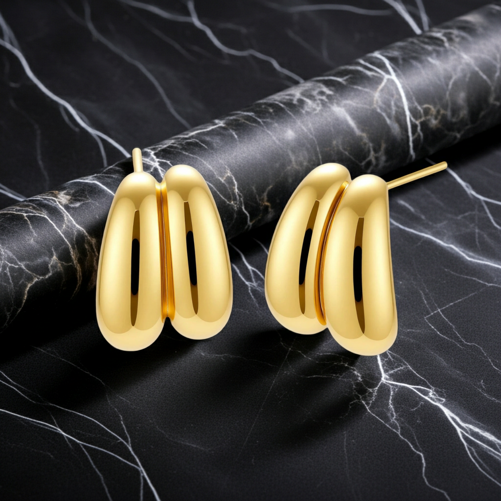 Liquid Gold Sculptural Hoops