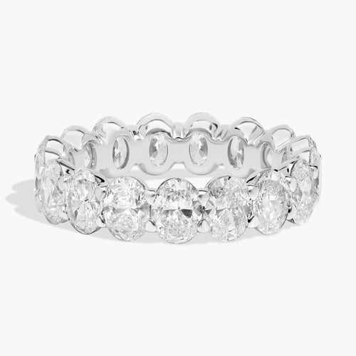 Anello Eternity Moissanite Ovale 5 CTW – Oro Bianco 14kt