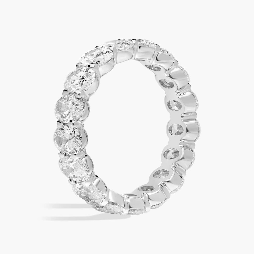 Anello Eternity Moissanite Ovale 5 CTW – Oro Bianco 14kt