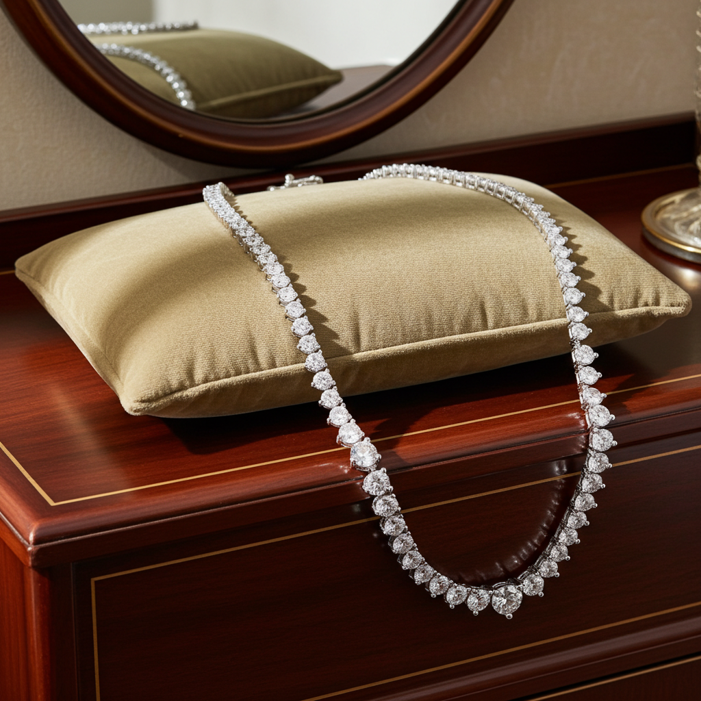 Collana Tennis Graduated Moissanite 15 CTW — Oro 14K