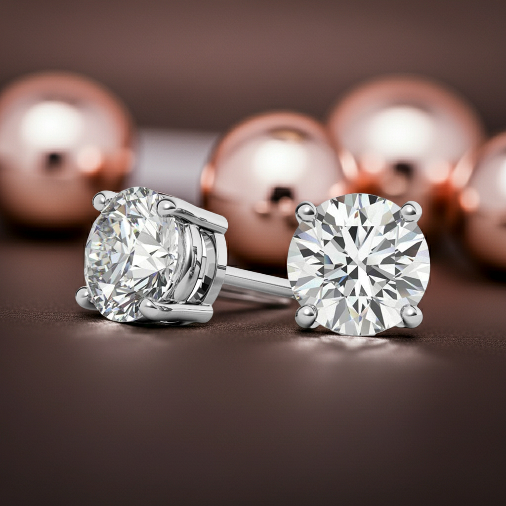 Orecchini Solitaire Moissanite 1.60 CTW — DEF Color, IF-VS1 — Oro 14K
