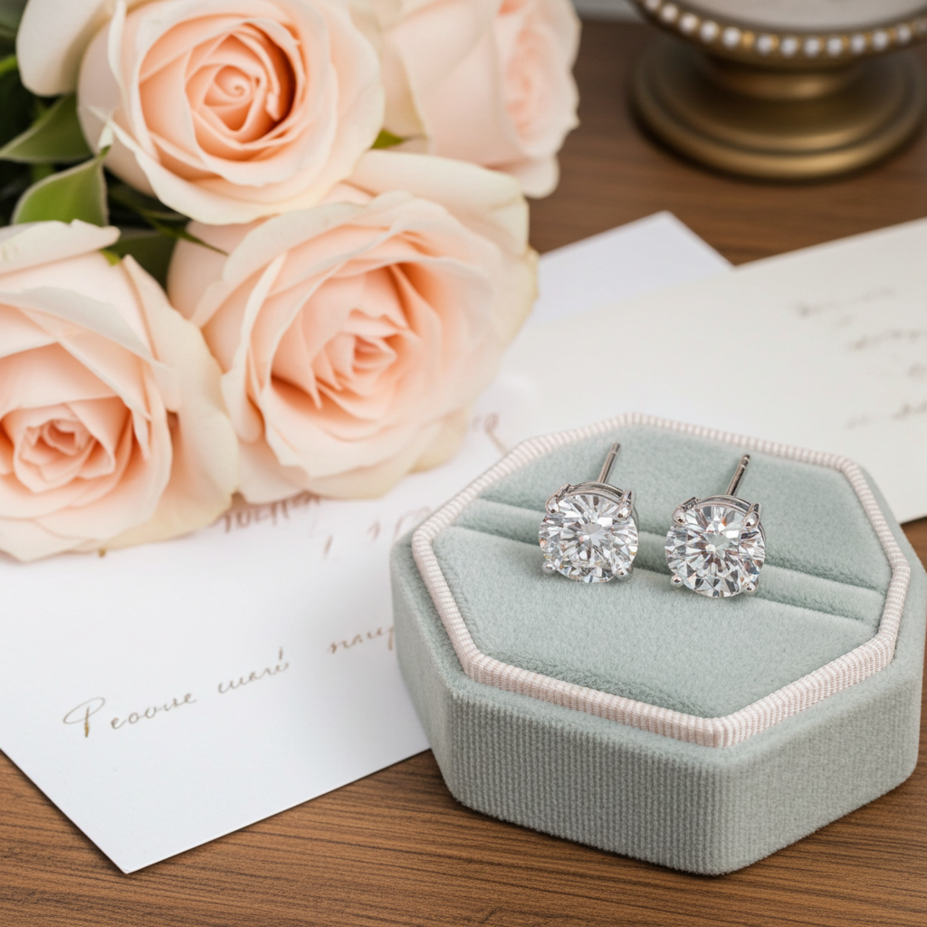 Orecchini Solitaire Moissanite 1.60 CTW — DEF Color, IF-VS1 — Oro 14K