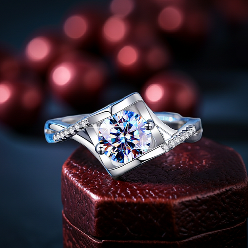 Anello Moissanite 1 Carato | Argento 925 Regolabile
