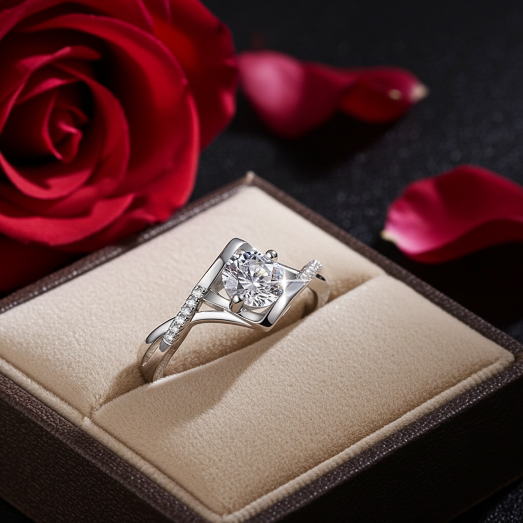 Anello Moissanite 1 Carato | Argento 925 Regolabile