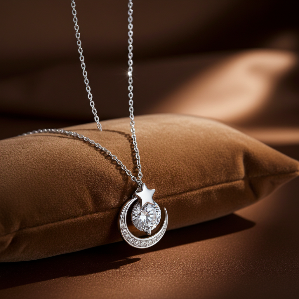 Star and Moon Pendant Necklace