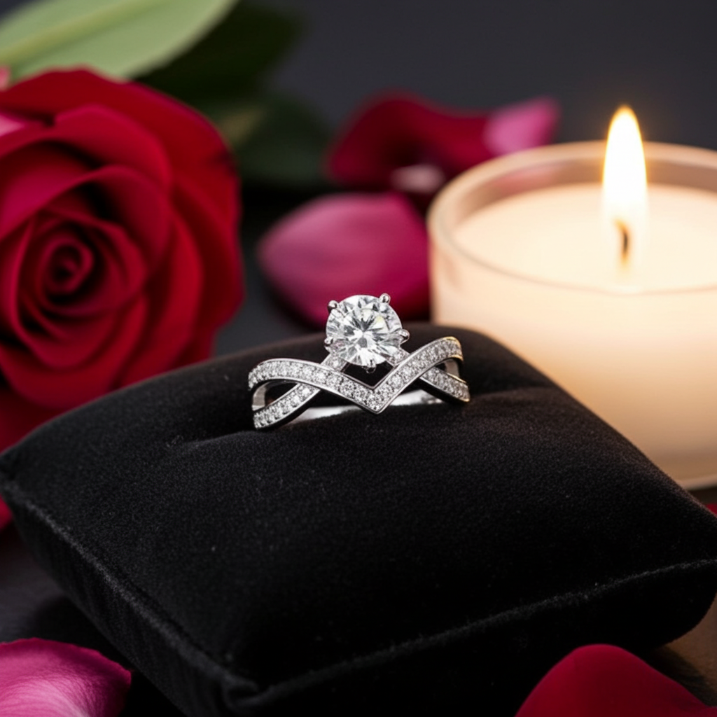 1 Carat Moissanite 925 Sterling Silver Ring