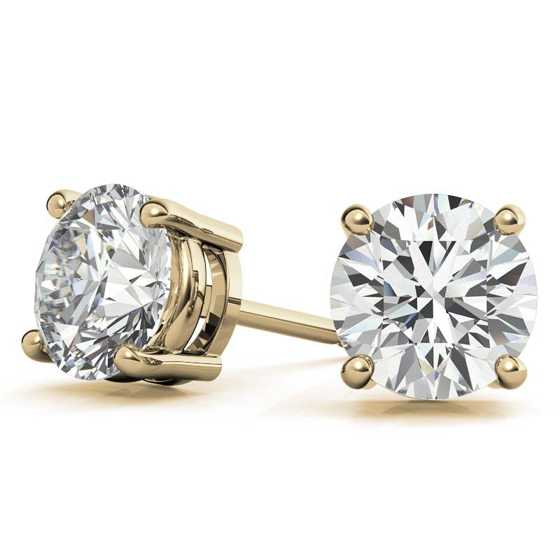 Orecchini Solitaire Moissanite 1.60 CTW — DEF Color, IF-VS1 — Oro 14K