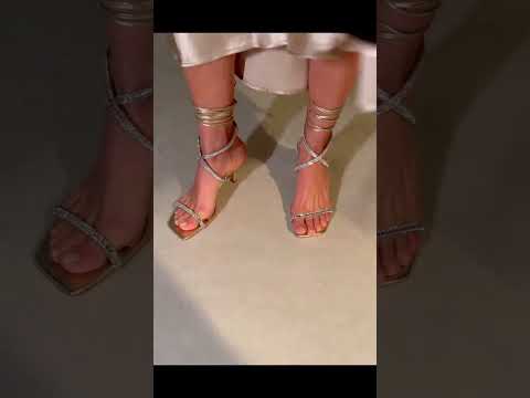 Golden Leather 8 Cm Heeled Sandals – Handcrafted Open-Toe Design