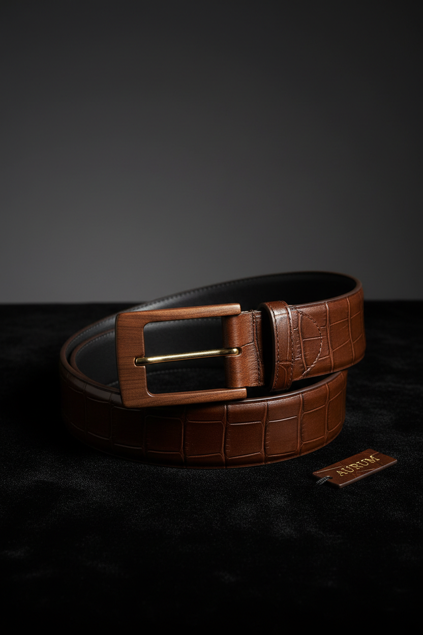 Guilin Gentle 351 leather belt coiled on black velvet – Wood Belt