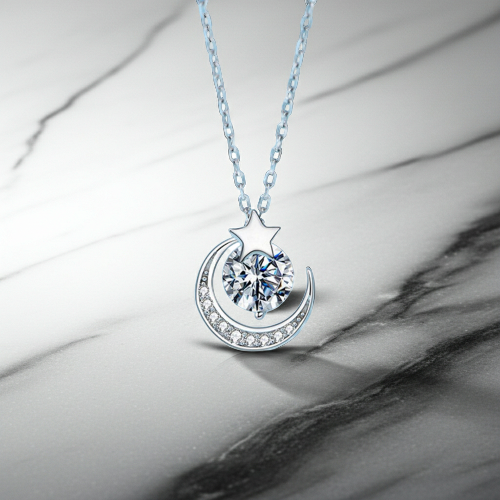Star and Moon Pendant Necklace