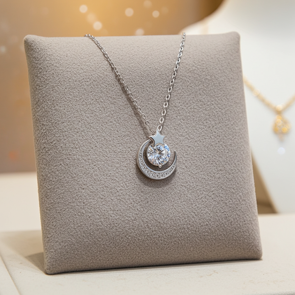 Star and Moon Pendant Necklace