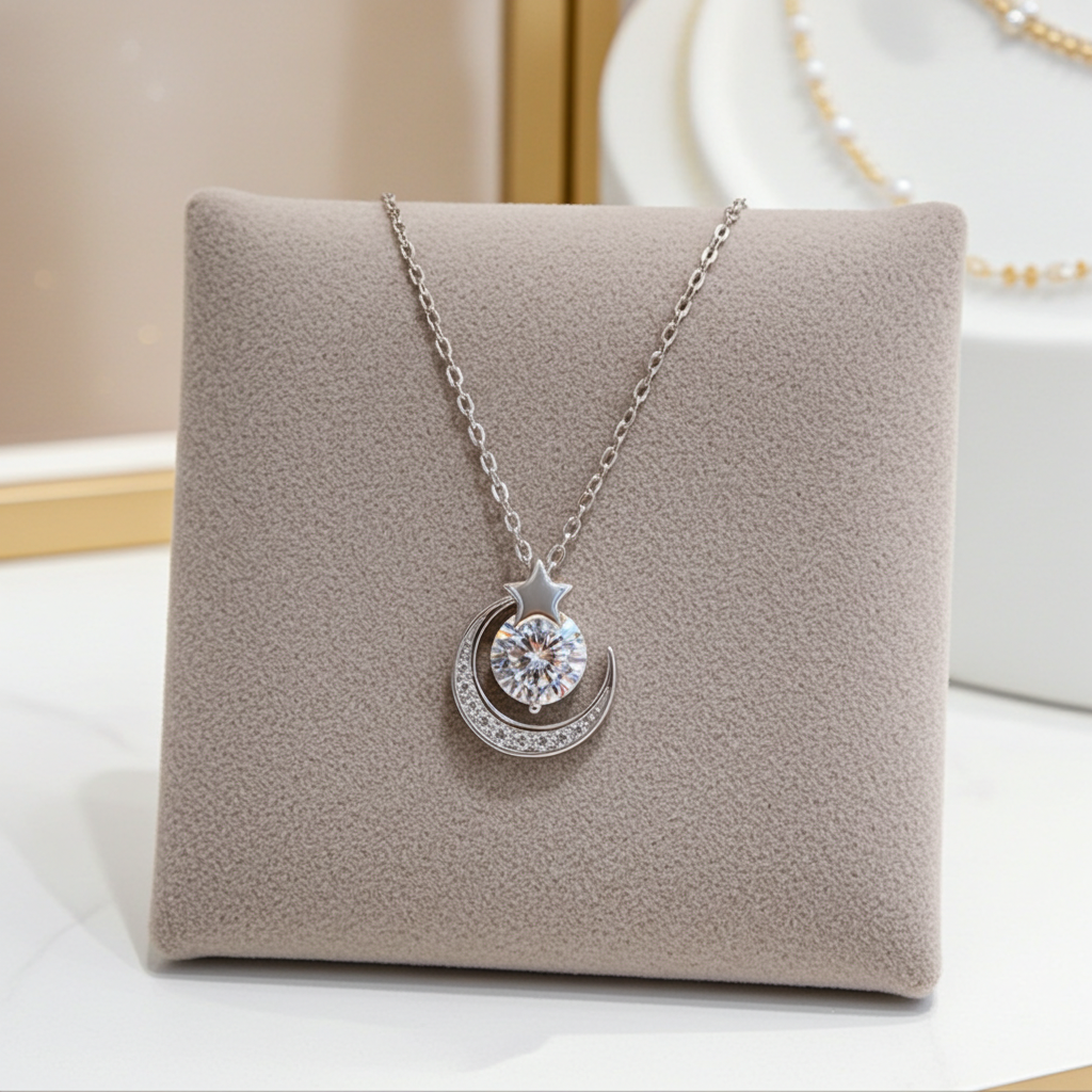 Star and Moon Pendant Necklace