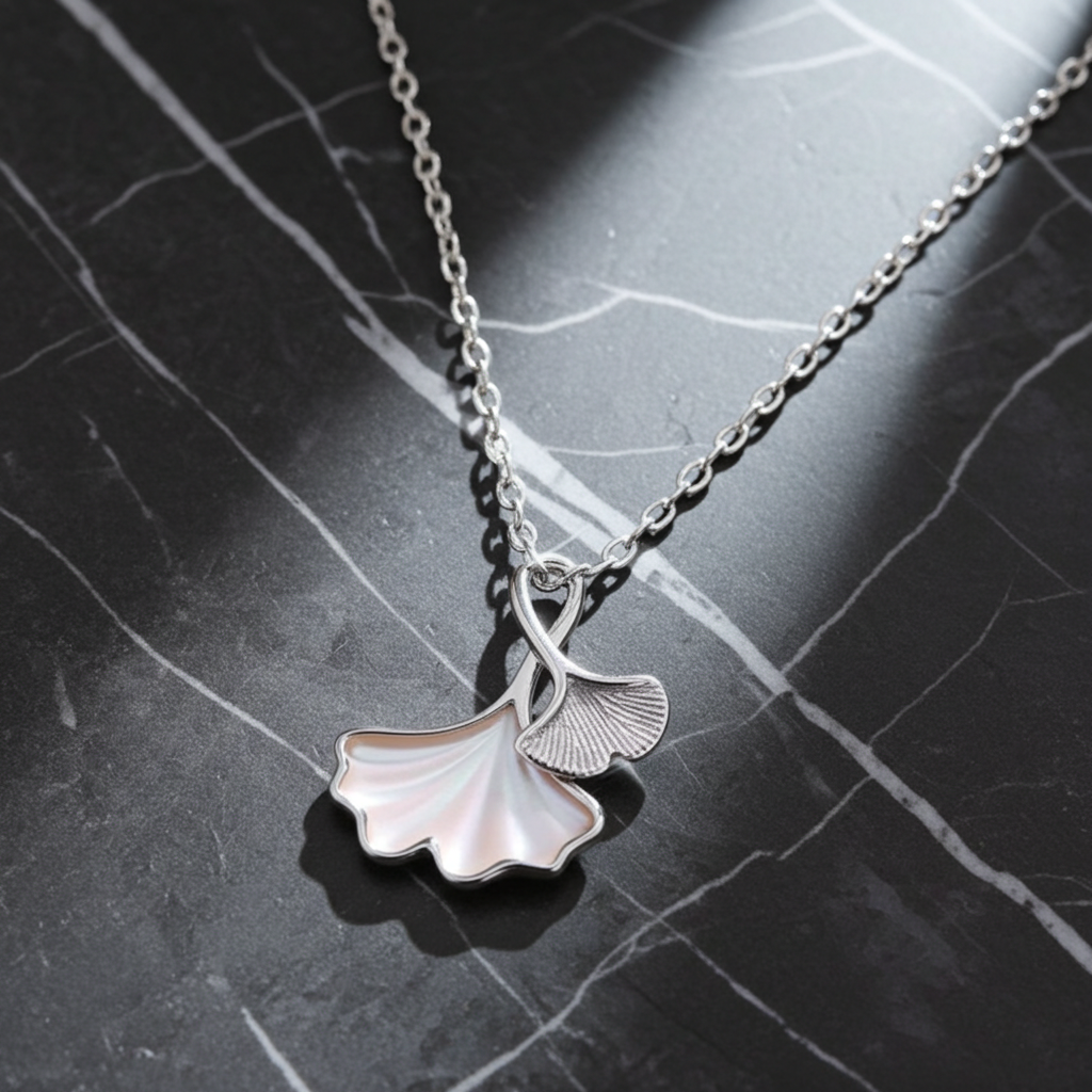 Ginkgo Leaf Pendant Necklace